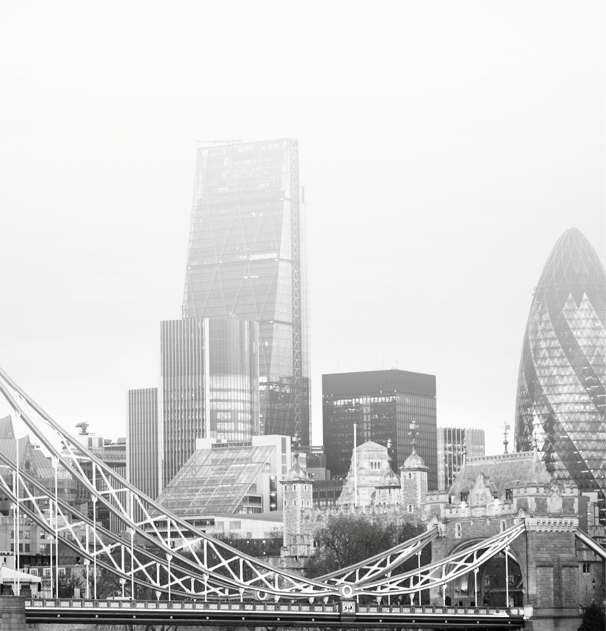 Amazing London skyline with Tower Bridge during sunset
