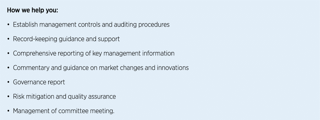 How we help you: • Establish management controls and auditing procedures • Record keeping guidance and support • Comp...
